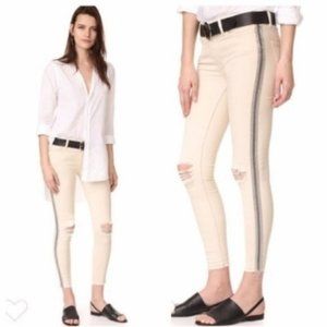 FREE PEOPLE  BEADED DISTRESSED DENIM JEANs 28